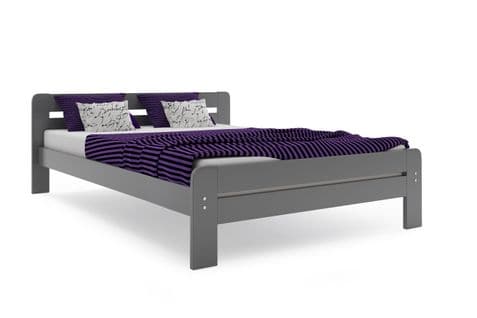 Dallas Lit Adulte 140x200 Avec Sommier En Pin Gris (sans Matelas)