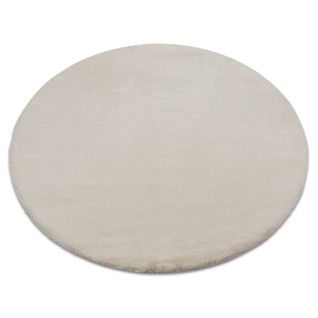 Tapis Bunny Cercle Beige Imitation De Fourrure De Lapin Cercle 100 Cm