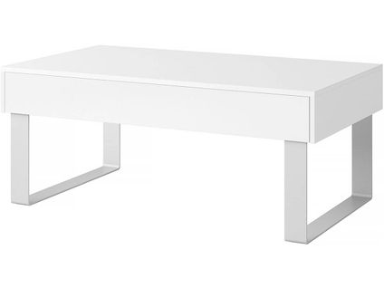 Table Basse "calabrini C12"- 110 X 45 X 64cm - Blanc Brillant