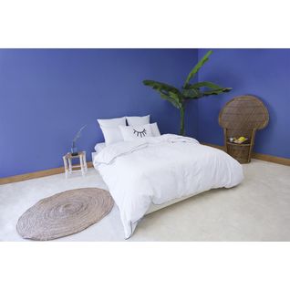 Les Signatures - Housse De Couette En Percale De Coton - Blanc/passepoil Noir - 155 X 220