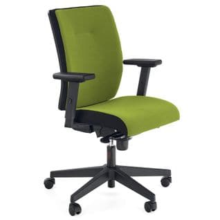 Fauteuil De Bureau Ergonomique En Tissu Vert Avec Piètement Noir à Roulettes Elie