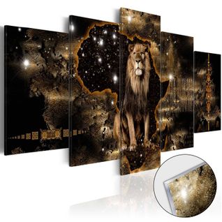 Tableau Sur Verre Acrylique "golden Lion" 100 X 200 Cm