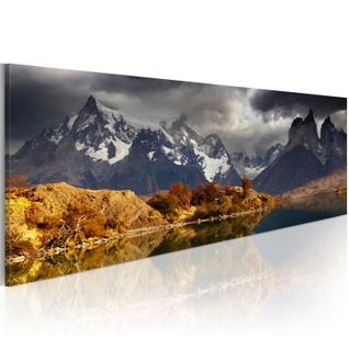 Tableau Imprimé "mountain Landscape Before à Storm" 40 X 120 Cm