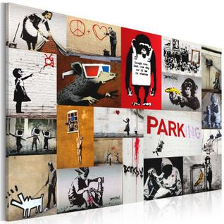 Tableau Imprimé "banksy - Collage" 60 X 90 Cm
