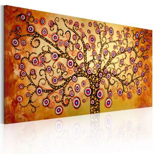 Tableau Peint à La Main "arbre De Paon" 60x120cm