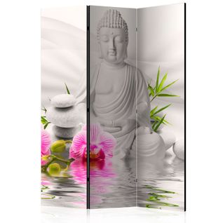Paravent 3 Volets "buddha et Orchids" 135x172cm