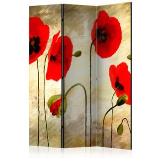 Paravent 3 Volets "golden Field Of Poppies" 135x172cm