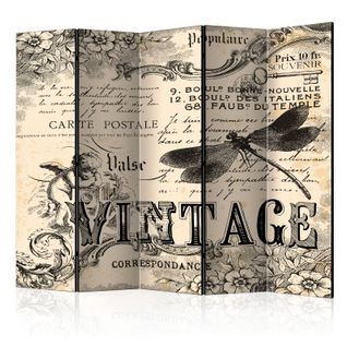 Paravent 5 Volets "vintage Correspondence" 172x225cm