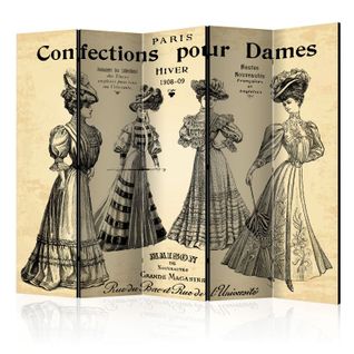 Paravent 5 Volets "confections Pour Dames" 172x225cm