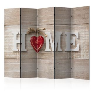 Paravent 5 Volets "home et Red Heart" 172x225cm