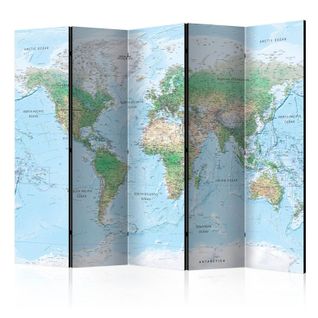 Paravent 5 Volets "world Map" 172x225cm