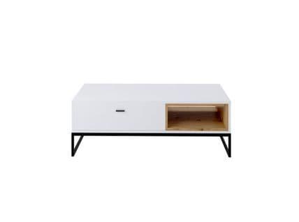 Table Basse Odile 1 Tiroir 120 cm -  Blanc