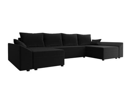 Canapé D'angle Convertible Memphis 131 - 310x145x82 Cm - Noir