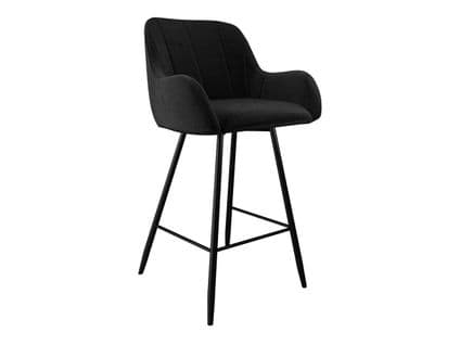 Chaise De Bar Jackson 102 En Tissu 50x55x103 Cm - Noir