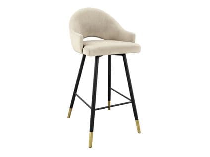 Chaise De Bar Jackson 103 En Velours 50x54x103 Cm - Beige