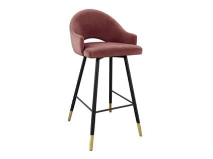 Chaise De Bar Jackson 103 En Velours 50x54x103 Cm - Rose