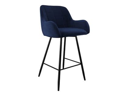 Chaise De Bar Jackson 102 En Tissu 50x55x103 Cm - Bleu