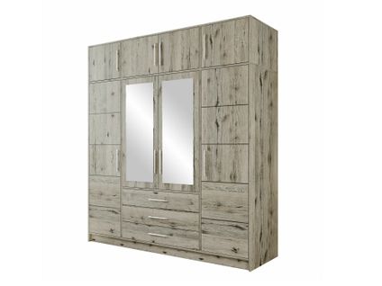 Armoire Honolulu D107, Chêne Wellington, 245x196x58cm