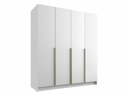 Armoire Atlanta 199, Blanc-doré, 215x200x58cm