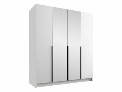 Armoire Atlanta 198, Noir-blanc, 215x200x58cm