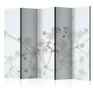 Paravent 5 Volets "white Flowers" 172x225cm