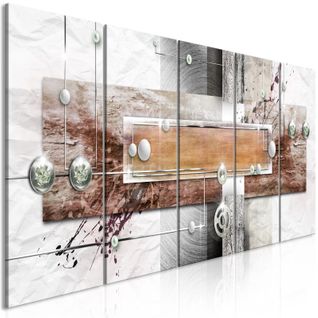 Tableau 5 Panneaux "mysterious Mechanism Narrow Brown" 90 X 225 Cm