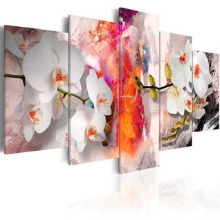 Tableau Imprimé "colorful Background et Orchids" 100 X 200 Cm