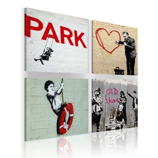 Tableau Imprimé "banksy - Inspiration Urbaines" 60 X 60 Cm