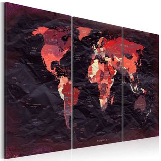 Tableau Imprimé "plan Of The World" 80 X 120 Cm