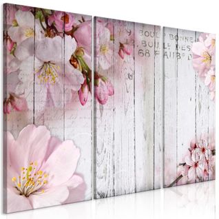 Tableau Imprimé 3 Panneaux "flowers On Boards" 60 X 90 Cm