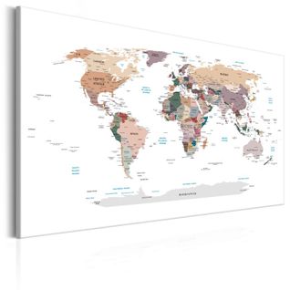 Tableau Imprimé "world Map : Where Today?" 80 X 120 Cm