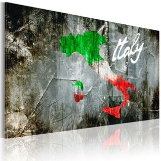 Tableau Imprimé "carte Artistique De L'italie" 80 X 120 Cm