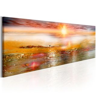 Tableau Imprimé "orange Sea" 40 X 120 Cm