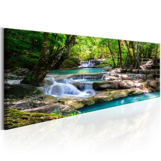 Tableau Imprimé "nature : Forest Waterfall" 50 X 150 Cm