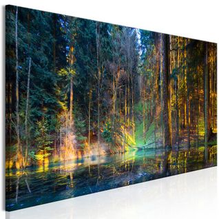 Tableau Imprimé "pond In The Forest Narrow" 40 X 120 Cm