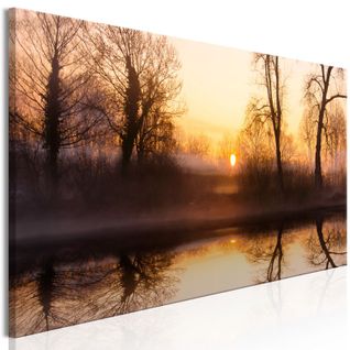 Tableau Imprimé "winter Sunset Narrow" 50 X 150 Cm