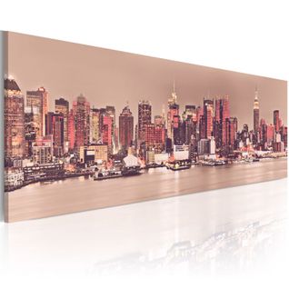 Tableau Imprimé "new York City Of Light" 50 X 150 Cm