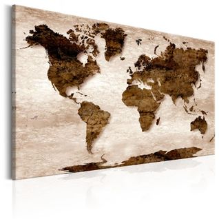 Tableau Imprimé "world Map : The Brown Earth" 40x60cm