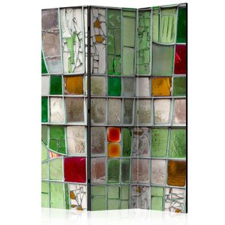 Paravent 3 Volets "emerald Stained Glass" 135x172cm