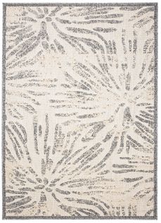 Tapis Extérieur Intérieur 3d Beige Gris Fleurs 120 X 170 Cm Viera