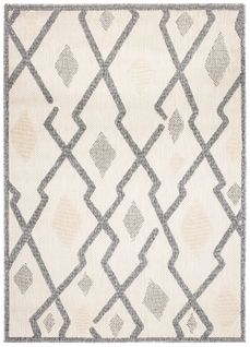 Tapis Extérieur Intérieur Beige Gris 3d Géométrique 80 X 150 Cm Viera