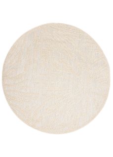 Tapis Extérieur Intérieur 3d Beige Abstrait Fleur Ø 160 Cm Viera Rond