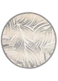 Tapis Extérieur Intérieur Beige Gris 3d Palmier Ø 160 Cm Viera Rond