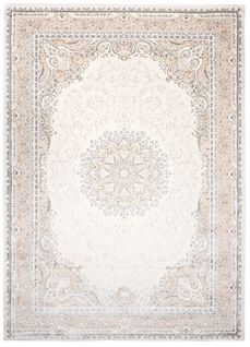 Tapis Salon Chambre Brillant Crème Beige Gris Vintage Floral Effet 3d Oeko-tex 160x230 cm