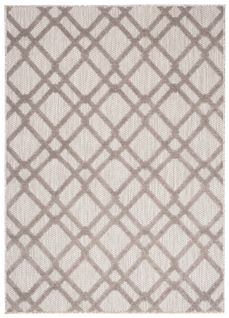 Tapis Extérieur Intérieur Gris Beige Rayures 160x220 cm