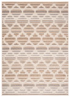 Tapis Extérieur Intérieur Beige Gris Marron Trèfle 80x150 cm