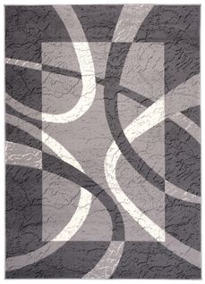 Tapis Salon Rectangle Gris Crème Abstrait Poil Court Dream 160x230