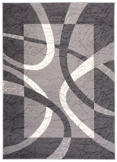 Tapis Salon Rectangle Gris Crème Abstrait Poil Court Dream 250x300