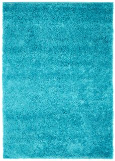 Tapis Salon Turquoise Unicolore Poil Long Shaggy Moelleux 300 X 400 Cm