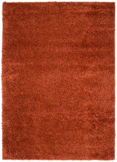 Tapis Salon Roux Unicolore Moelleux Poil Long Shaggy 120 X 170 Cm